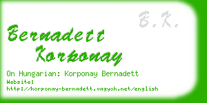 bernadett korponay business card